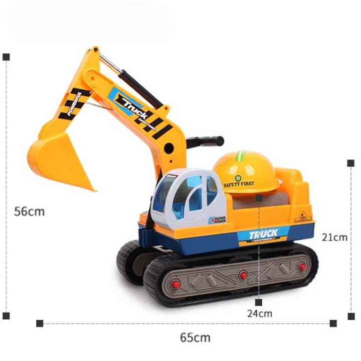 Kinderopgraafmachine speelgoedauto - Met helm