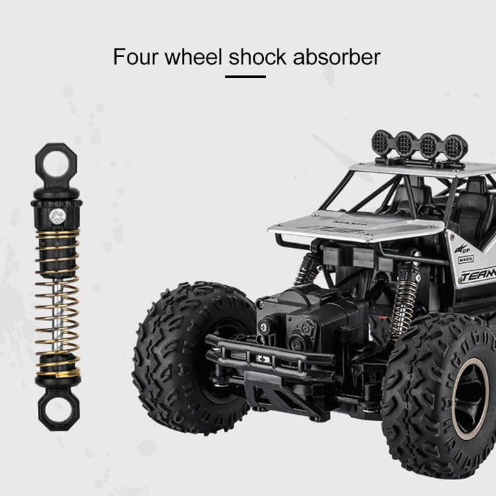 Indrukwekkende 4x4 RC monstertruck in offroadrit, robuust ontwerp, geschikt voor elk terrein, ideaal voor offroad-avonturen.