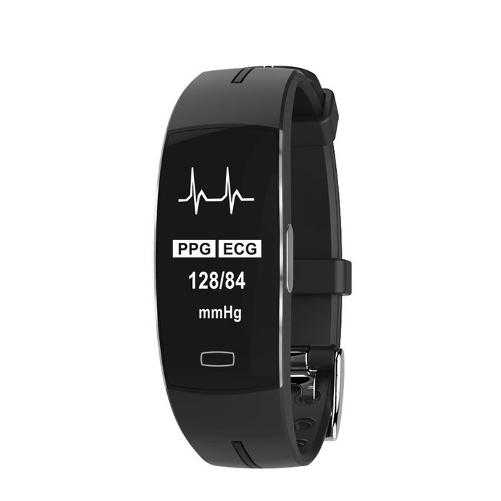 Close-up: helder display van intelligente gezondheidsmonitor toont hartslag en bloeddruk. Essentiële fitnesstracker voor jouw welzijn.