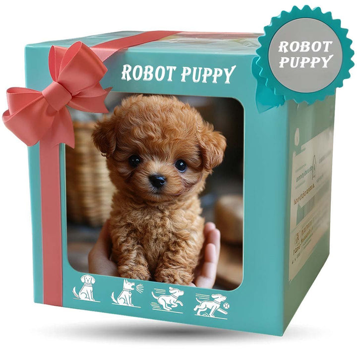 Interactieve pluche puppy met realistische bewegingen en zachte vacht, bruin-wit, voor emotioneel comfort.