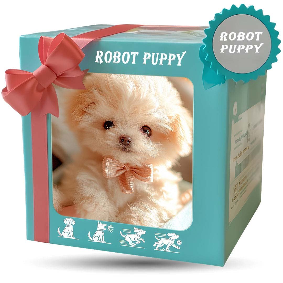 Interactieve pluche puppy met realistische bewegingen en zachte vacht, bruin-wit, voor emotioneel comfort.