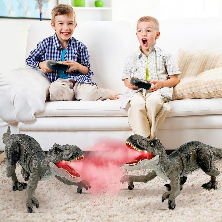 Interactieve RoboRex Dinosaurus met LED's en nevelspray aan de zijkant, op afstand bestuurbaar speelgoed voor levensechte speelmomenten.