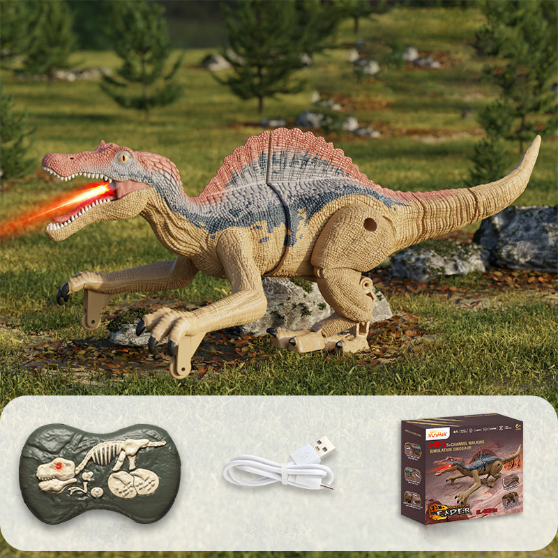 Interactieve RoboRex Dinosaurus met LED's en nevelspray aan de zijkant, op afstand bestuurbaar speelgoed voor levensechte speelmomenten.