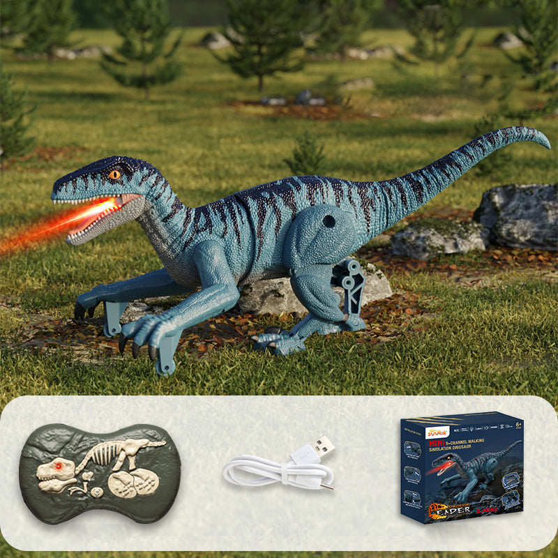 Interactieve RoboRex Dinosaurus met LED's en nevelspray aan de zijkant, op afstand bestuurbaar speelgoed voor levensechte speelmomenten.