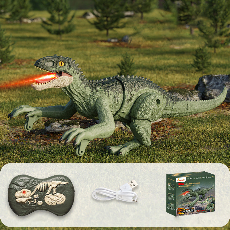Interactieve RoboRex Dinosaurus met LED's en nevelspray aan de zijkant, op afstand bestuurbaar speelgoed voor levensechte speelmomenten.