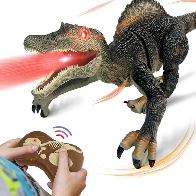 Interactieve RoboRex Dinosaurus met LED's en nevelspray aan de zijkant, op afstand bestuurbaar speelgoed voor levensechte speelmomenten.