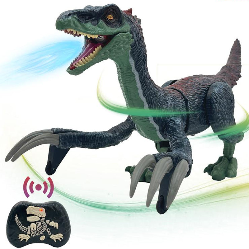 Interactieve RoboRex Dinosaurus met LED's en nevelspray aan de zijkant, op afstand bestuurbaar speelgoed voor levensechte speelmomenten.