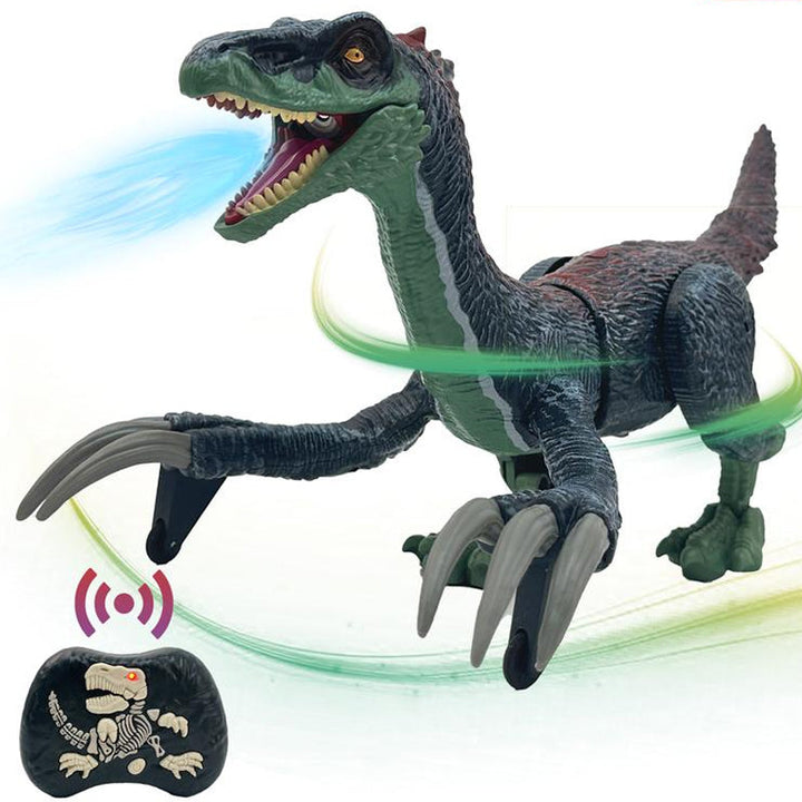Interactieve RoboRex Dinosaurus met LED's en nevelspray aan de zijkant, op afstand bestuurbaar speelgoed voor levensechte speelmomenten.