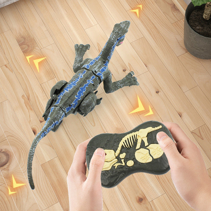 Interactieve RoboRex Dinosaurus met LED's en nevelspray aan de zijkant, op afstand bestuurbaar speelgoed voor levensechte speelmomenten.