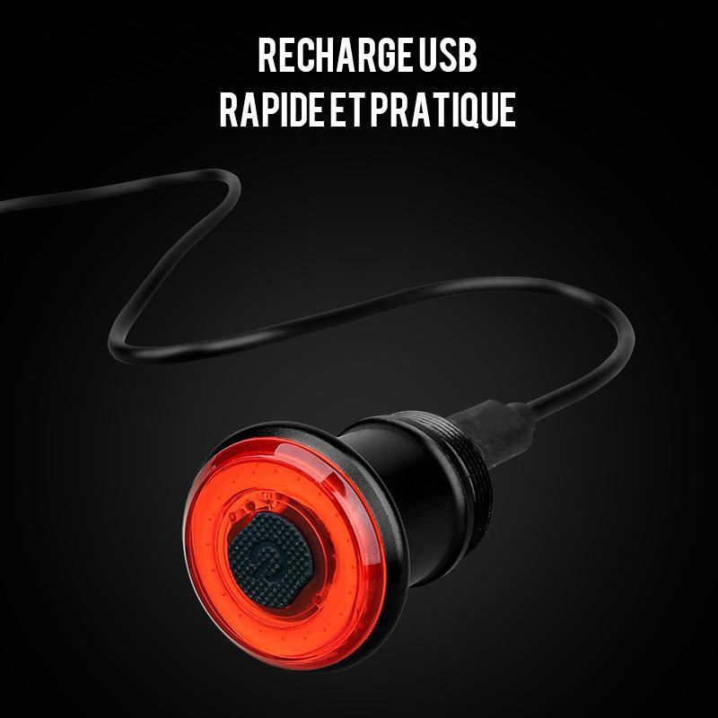 IPX-6 waterdicht fietsachterlicht met remlicht, gemaakt van aluminium, compact en energiezuinig, voor verhoogde veiligheid.