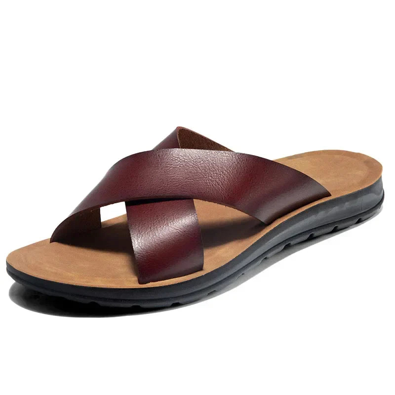 Luxe Italiaanse herensandalen, hoogwaardig leer, combineert stijl en comfort