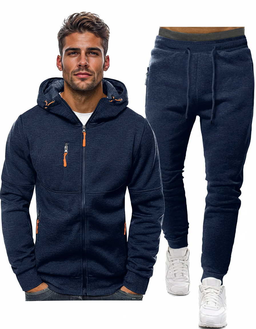 Jamie heren trainingspak, comfortabel polyester-spandex sportpak voor sport en vrije tijd.