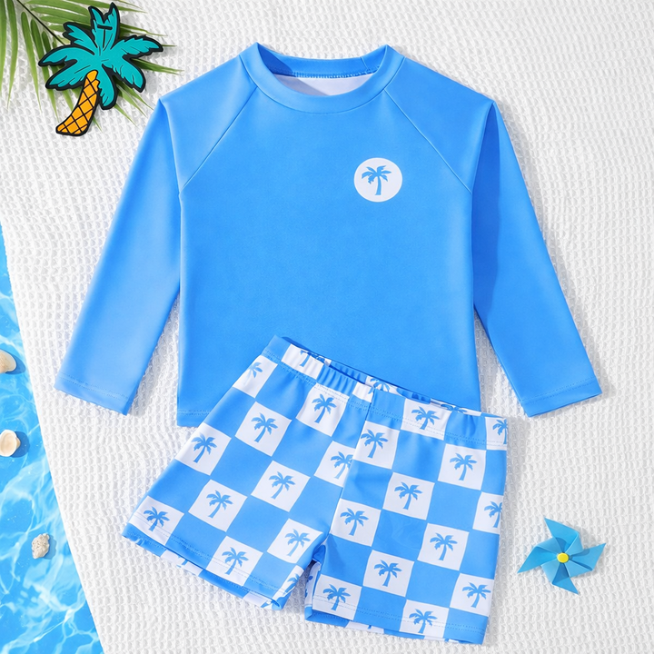 Essentiële zomerkleding voor jongens: 2-delige zwemset met betrouwbare UV-bescherming.