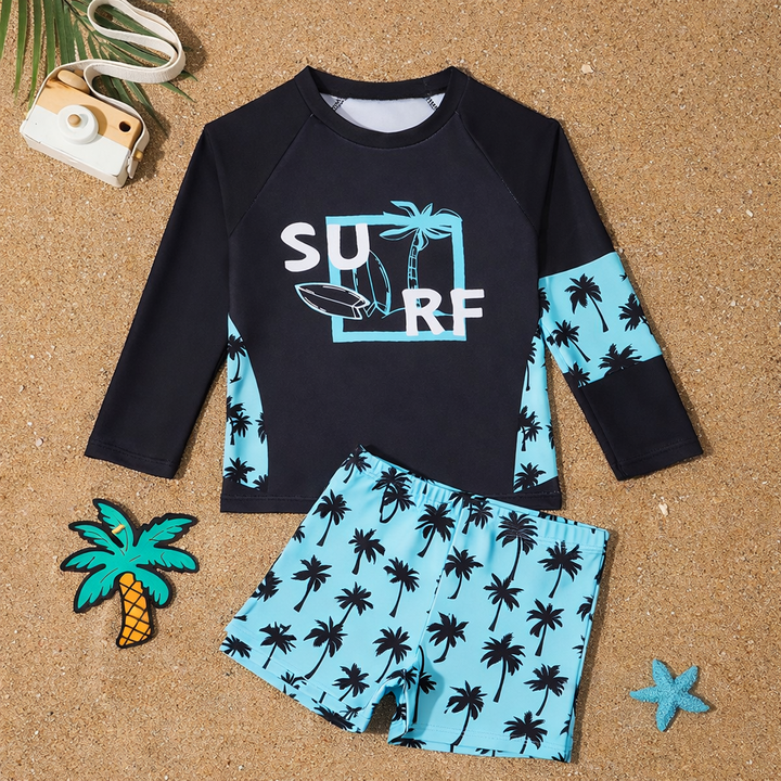 Kinder zwemkleding: stijlvolle 2-delige zwemset voor jongens met UV-werende stof.