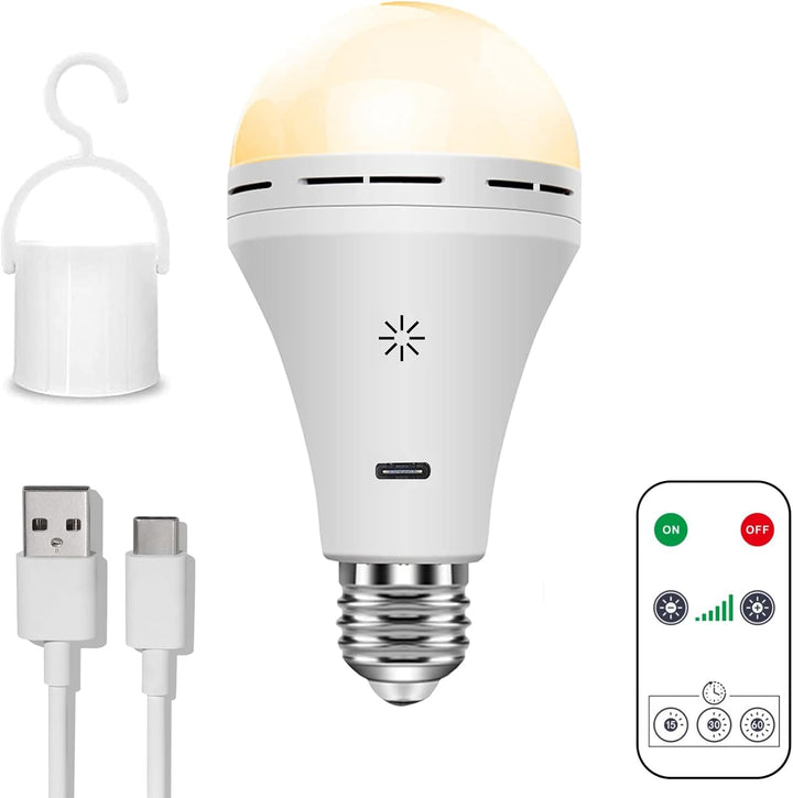 Draadloze, compacte LED-lamp, USB-oplaadbaar, met afstandsbediening, ideaal voor thuis, reizen en kamperen.