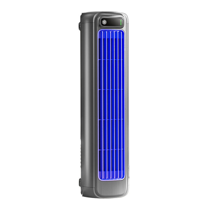 Draadloze compacte mobiele airconditioner, draagbaar, wit, ideaal voor verkoeling onderweg, efficiënt voor kleine ruimtes, lange batterijduur.