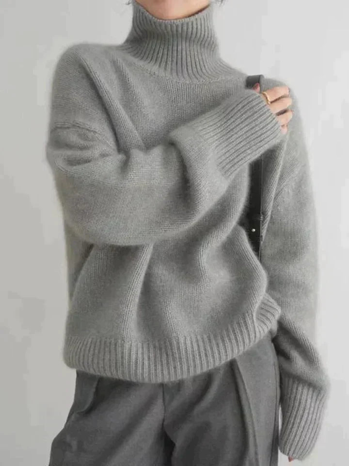 Dames Kasjmier Coltrui, luxueus zacht, elegant ontwerp, tijdloze stijl in zacht beige, perfecte pasvorm.
