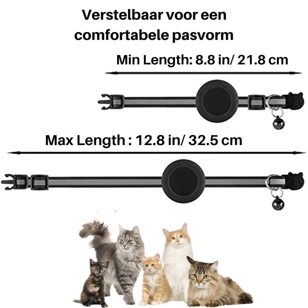 Voorkom verlies met dit reflecterende kattenhalsbandje met GPS-optie en veilige sluiting.