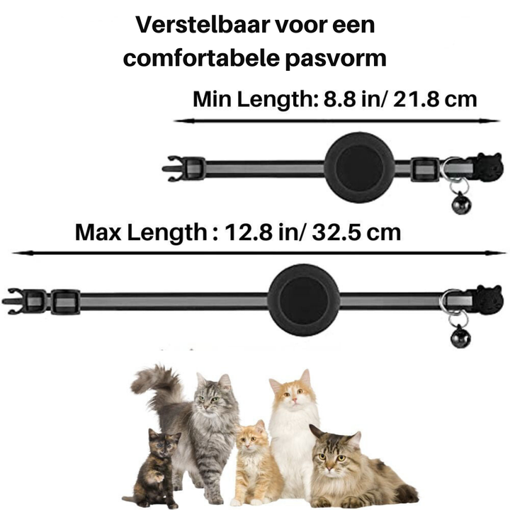 Voorkom verlies met dit reflecterende kattenhalsbandje met GPS-optie en veilige sluiting.