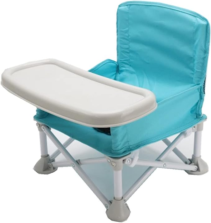 Draagbare kinderstoel van KiddieCamp, perfect voor kamperen en outdoor avonturen met peuters.
