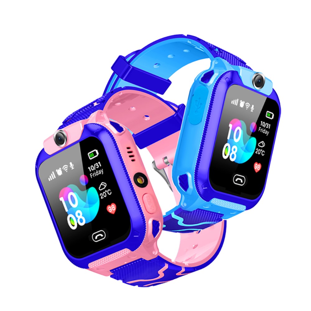 Roze kinder smartwatch met GPS en camera, een hip cadeau voor meisjes. Draagbaar kinderhorloge met SOS-knop.