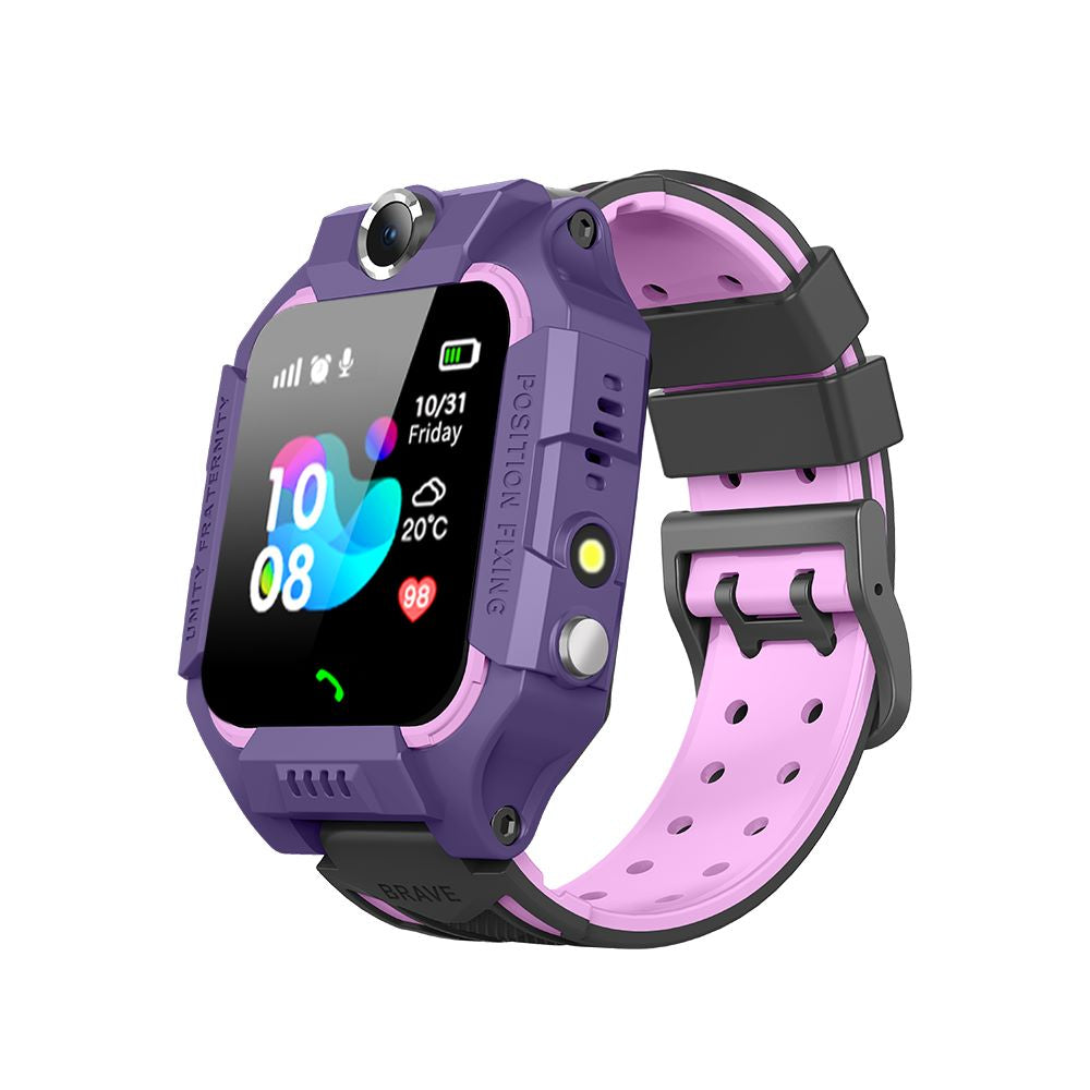 Meerdere kinder smartwatches in roze, blauw, groen, rood, paars. Met GPS, camera, SOS-knop. Ideaal cadeau kind.
