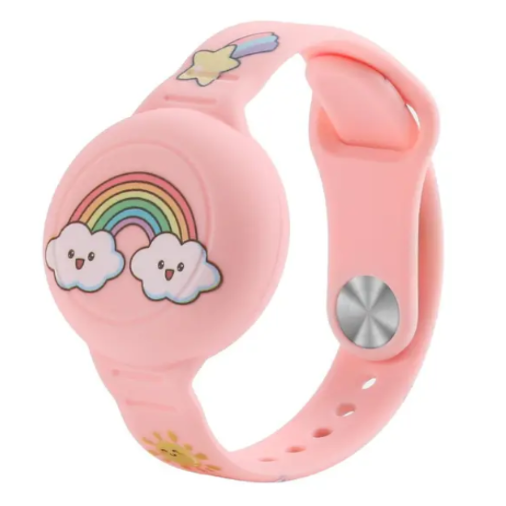 Kinderen DinoTrack Airtag armband; de onopvallende locatie tracker accessoire voor de veiligheid van uw kind.