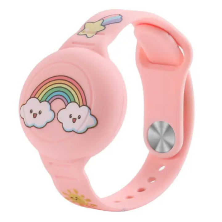 Kinderen DinoTrack Airtag armband; de onopvallende locatie tracker accessoire voor de veiligheid van uw kind.