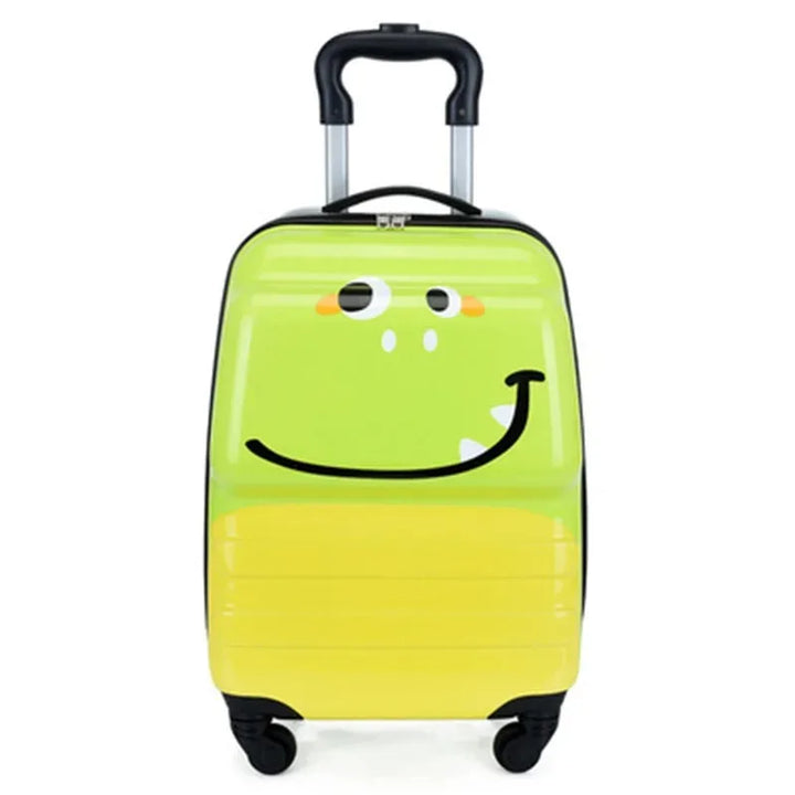 Kinderkoffer met vrolijk cartoon dierenontwerp. Duurzame trolley, perfect als handbagage voor kids.
