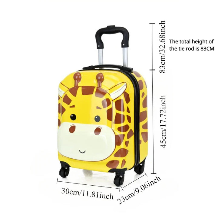 Handbagage kinderkoffer Sydney, dieren design. Ideaal voor vakantie of schoolreisjes, makkelijk voor kids.