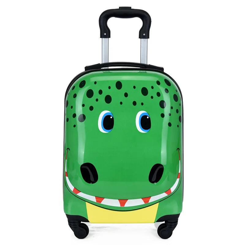 Duurzame kinderkoffer Sydney met kleurrijk dierenontwerp. Handige handbagage trolley voor kleine reizigers.