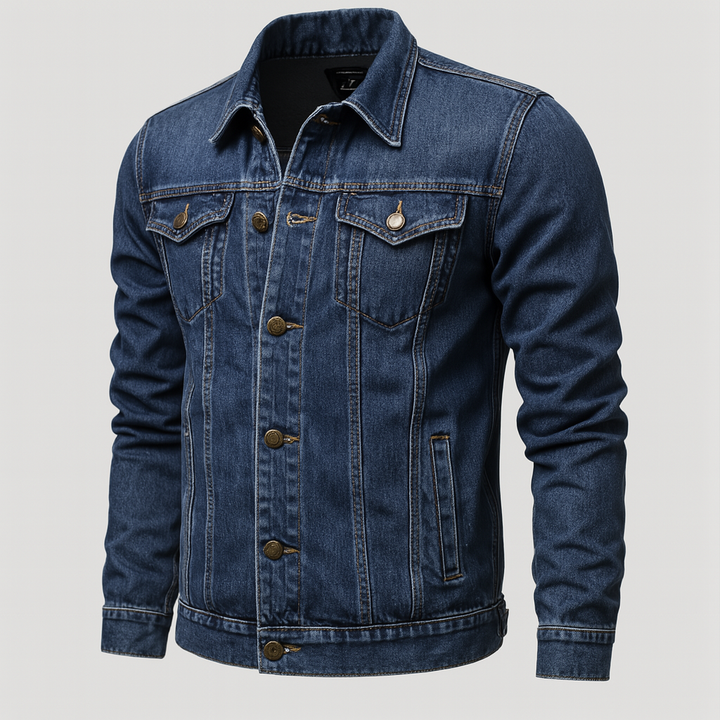 Stijlvol heren spijkerjack, denim truckerjack voor casual lente- en herfstmode.