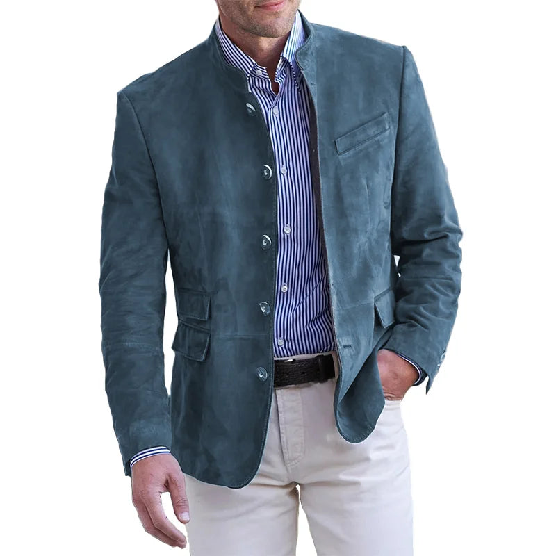 Stijlvolle klassieke herenjas Maxim in khaki; comfortabele en tijdloze bovenkleding voor een elegante look.
