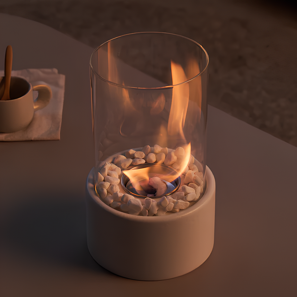 Romantische Lumora olielamp met gezellige open vlam. Perfecte sfeerverlichting thuis.