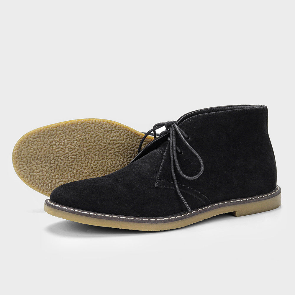 Klassieke heren desert boots van elegant leer, stevige rubberen zool, tijdloos ontwerp, veelzijdig te combineren.