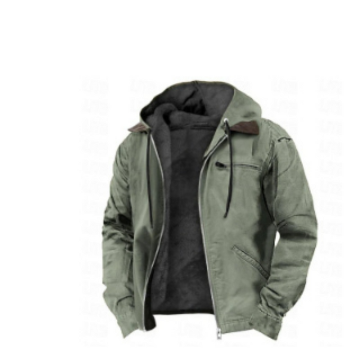 Klassieke Ryder heren hoodie jas in groen, warm gevoerd, met capuchon, ideaal voor koude dagen en veelzijdig te combineren.