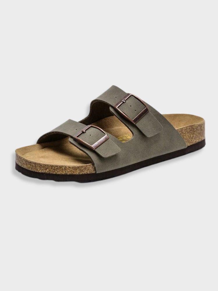 Klassieke zwarte sandalen voor mannen in Arizona-stijl, gemaakt van hoogwaardige materialen, perfect voor vrije tijd of gelegenheden.