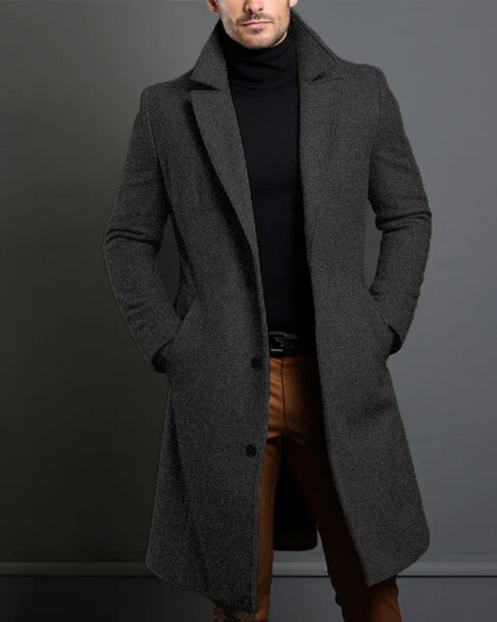 Stijlvolle heren katoenen trenchcoat in beige, met verstelbare riem, perfect voor zowel elegante als casual outfits.