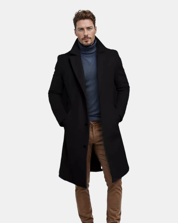 Stijlvolle heren katoenen trenchcoat in beige, met verstelbare riem, perfect voor zowel elegante als casual outfits.