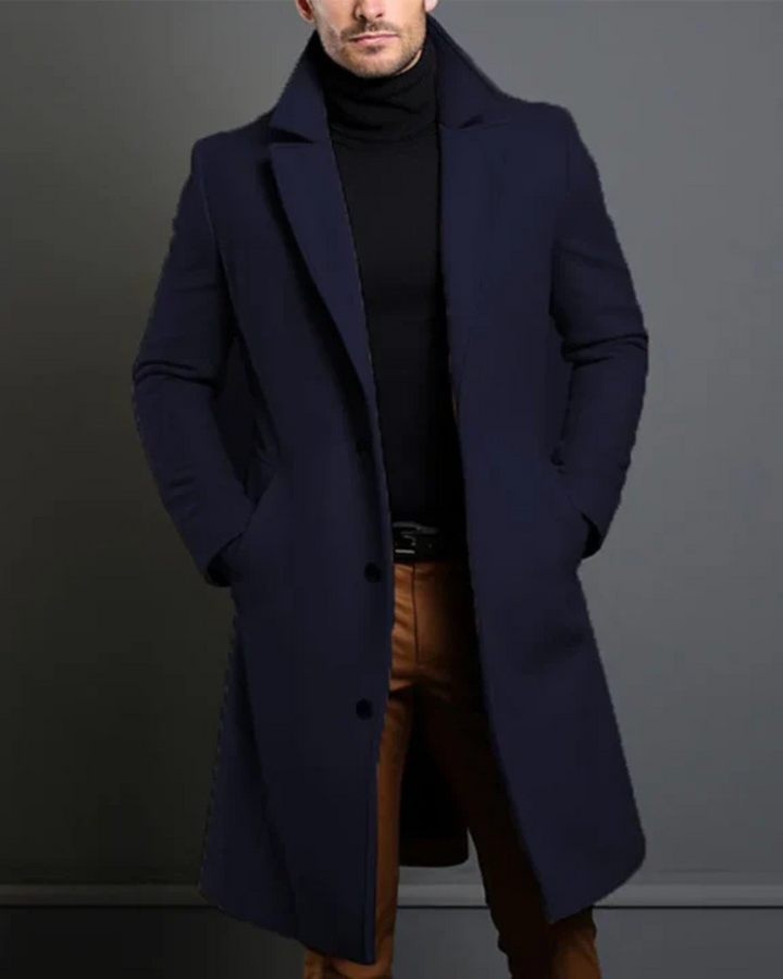 Stijlvolle heren katoenen trenchcoat in beige, met verstelbare riem, perfect voor zowel elegante als casual outfits.