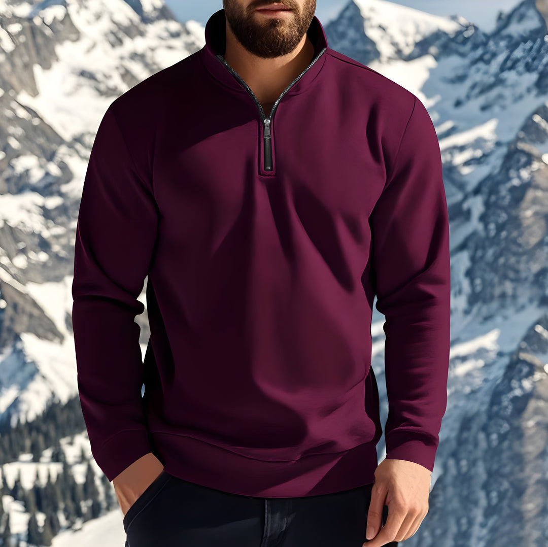 Herenkatoenen trui in effen kleur, comfortabel en duurzaam, ideale aanvulling op elke hergarderobe.