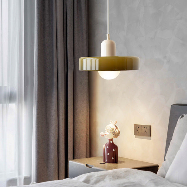 Kleurrijke glazen hanglamp, Bauhaus stijl, perfecte sfeerlamp voor uw woonkamer.