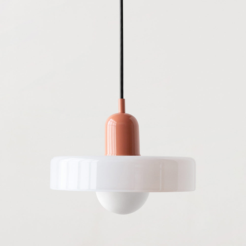 StiloGlas hanglamp, kleurrijk glas, Bauhaus stijl, moderne interieur decoratie.
