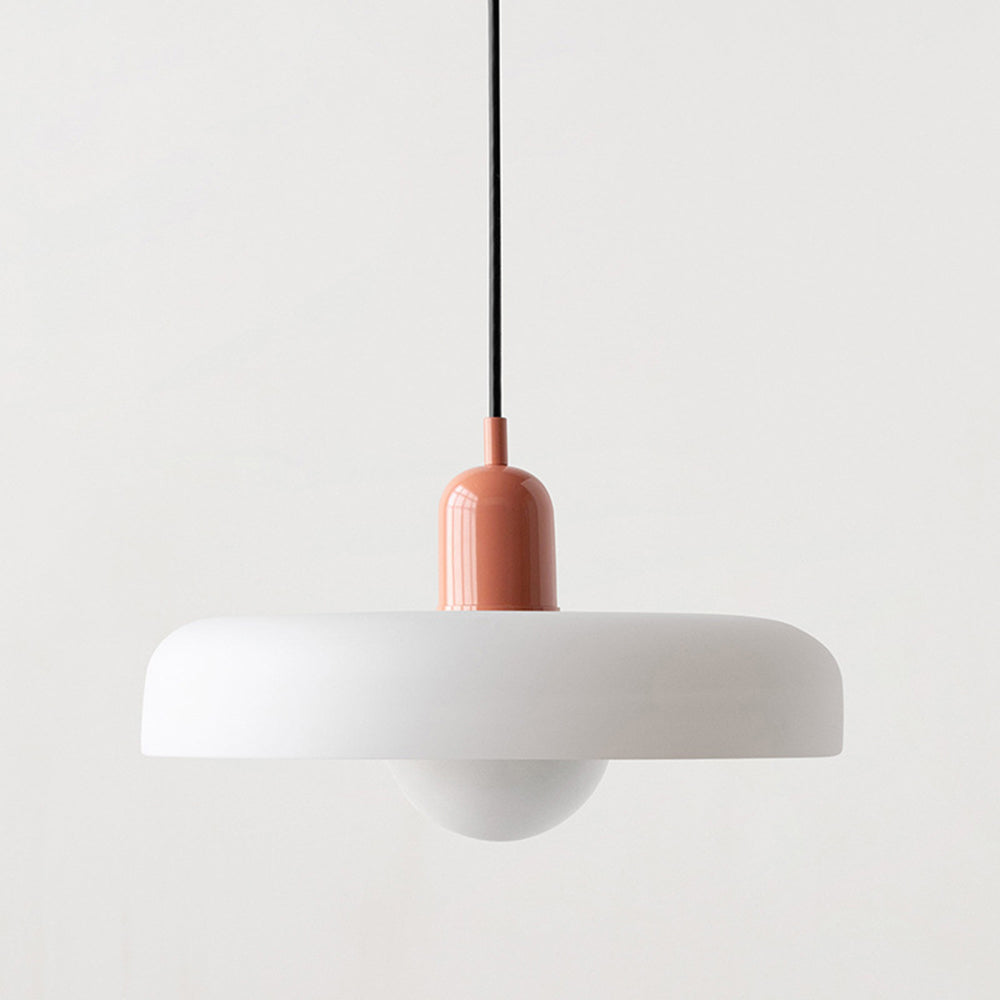 Glazen Bauhaus hanglamp, kleurrijk, sfeervolle design lamp.