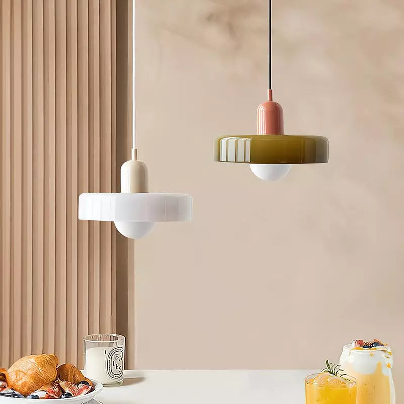 StiloGlas kleurrijke hanglamp, Bauhaus stijl, glazen lamp.
