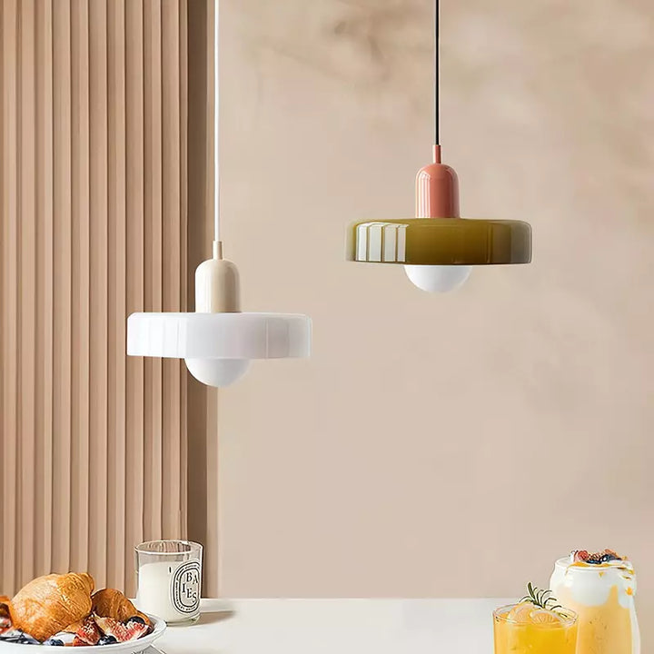 StiloGlas kleurrijke hanglamp, Bauhaus stijl, glazen lamp.
