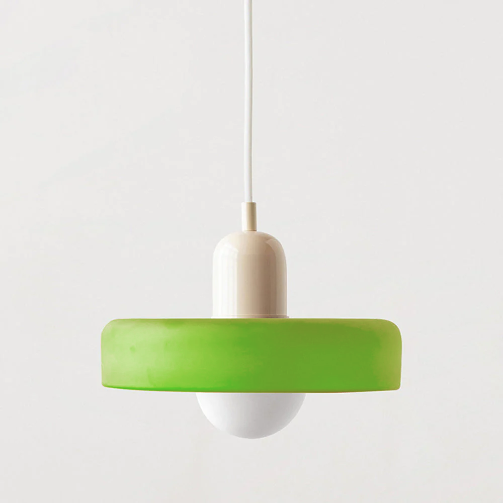 Retro kleurrijke Bauhaus hanglamp.
