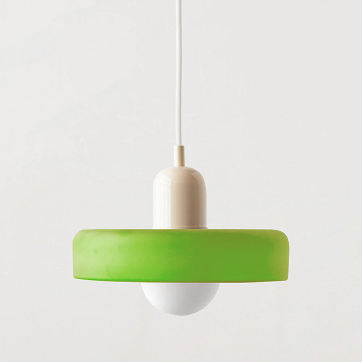 Retro kleurrijke Bauhaus hanglamp.