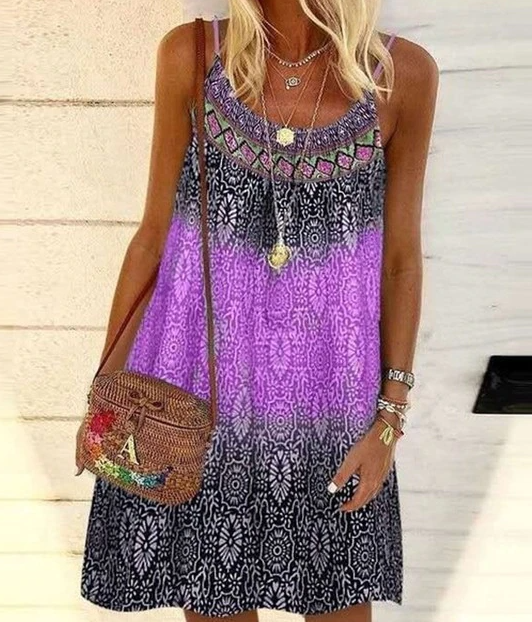 Trendy SunnyDress™ damesjurk, comfortabele casual zomerkleding met opvallende unieke print voor elke vrouw.