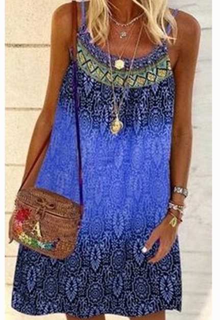 Luchtige strandjurk voor dames, de SunnyDress™ zomerjurk met unieke print, perfect voor vakantie.
